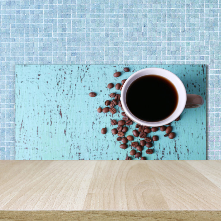 Ebern Designs Loganjack Black Coffee 50cm x 100cm Glass Panel Wayfair